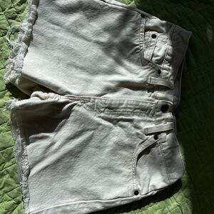 Stylish Cream Denim Shorts